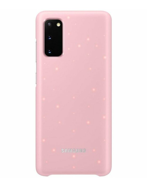 Originalus rožinis dėklas "LED Cover" Samsung Galaxy S20 telefonui "EF-KG980CPE"