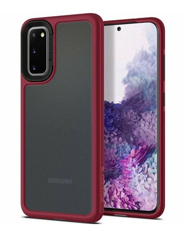 Raudonas dėklas Samsung Galaxy S20 telefonui "Spigen Ciel Color Brick"