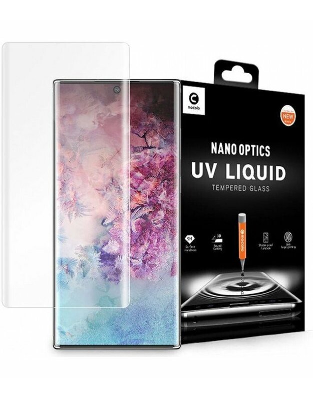 Skaidrus apsauginis grūdintas stiklas Samsung Galaxy Note 10 telefonui "Mocolo UV Glass"