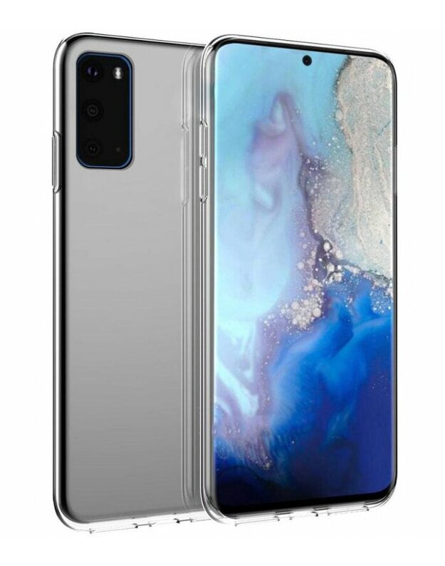 Skaidrus plonas 0,3mm silikoninis dėklas Samsung Galaxy S20 Plus telefonui