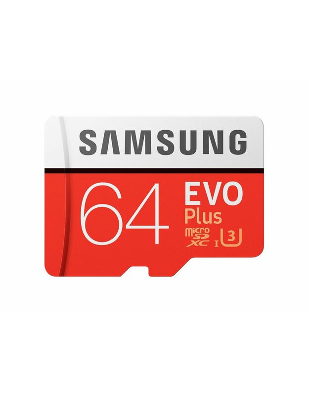 Atm.kort. SAMSUNG MicroSDXC 64GB Cl.10/U1 "EVO+" + adapt / MB-MC64GA/EU