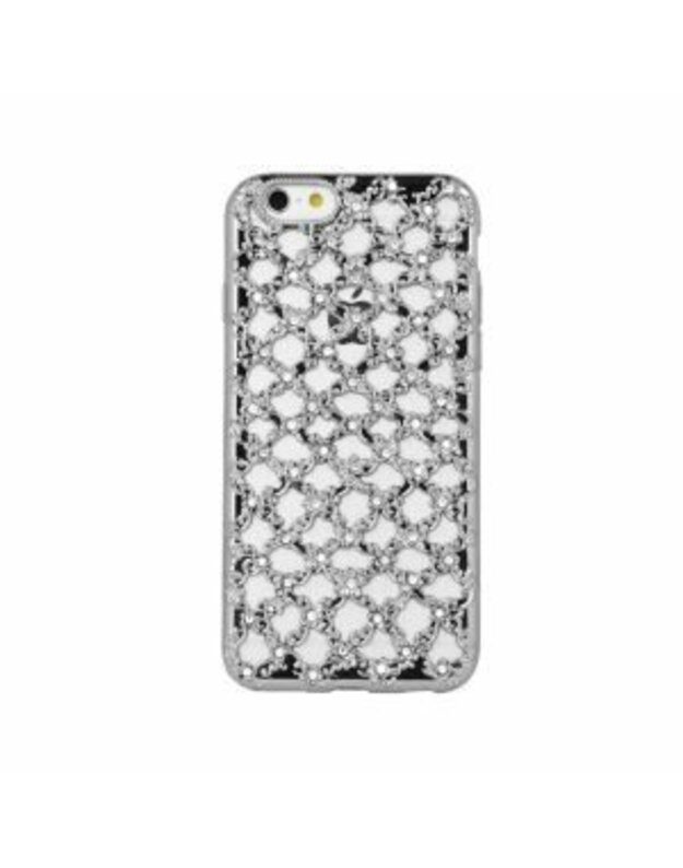 Dėklas TPU Flower Diamond iPhone 7 / 8 / SE2 sidabrinis