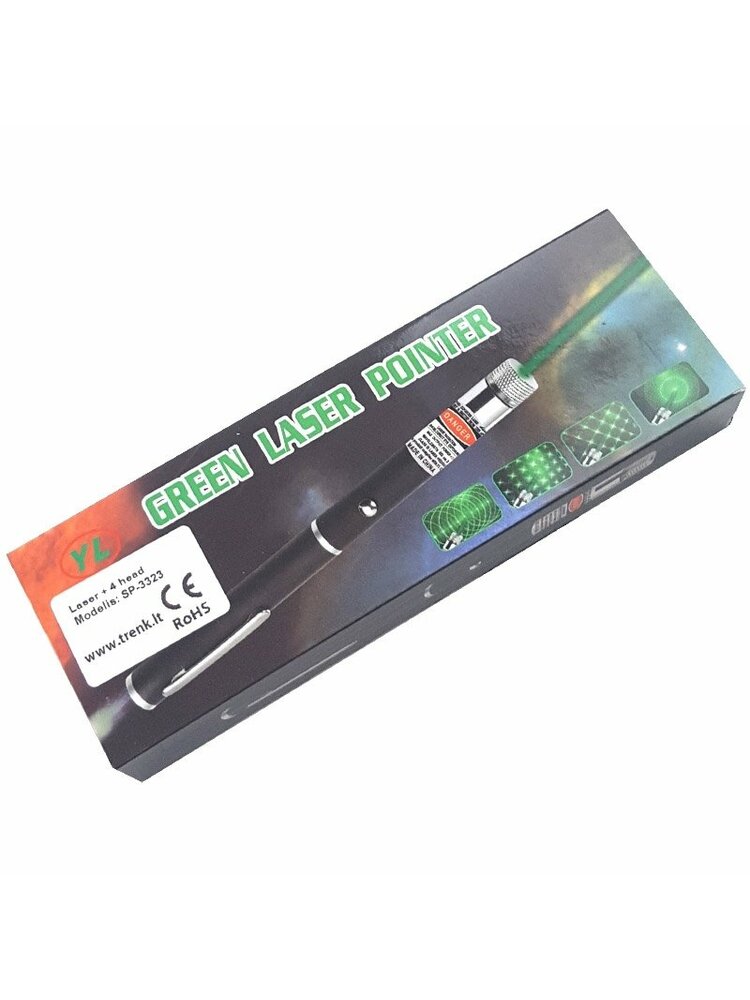 Žalias Lazeris PLIUS 4 Efektų Galvutės 500mW