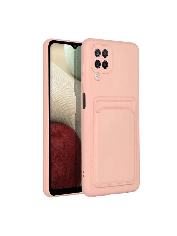 Galinis dangtelis kortelės dėklas rožinis - Samsung Galaxy A12 / M12