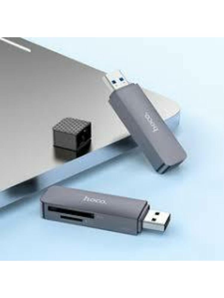Atminties kortelių skaitytuvas Hoco HB45 USB-C / USB-A 2-in-1 USB2.0 pilkas
