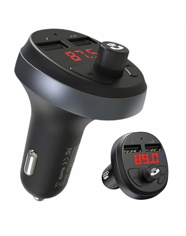 FM Siųstuvai, HOCO E41 FM Transmiteris, Bluetooth, 2 USB, 2,4A, LCD, Laisvų rankų funkciją