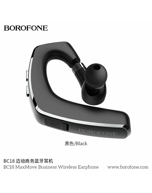 Bluetooth ausinės, BOROFONE BC18 MaxMove Business bluetooth V4.2 ausinė, 240 val.