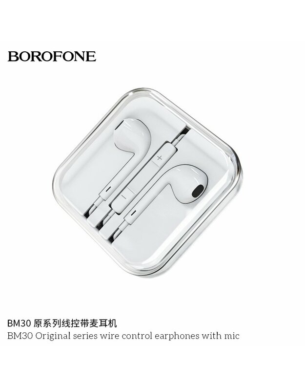 Laidinės ausinės, BOROFONE BM30 original seriesuniversalios 3.5 jack, su mikrofonu