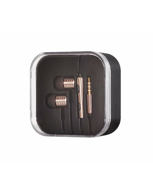 Laidinės ausinės, STANDART Stereo ausinės Metallic, auksinės, 3,5mm jack