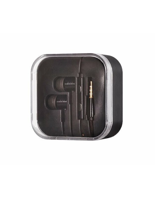 Laidinės ausinės, STANDART Stereo ausinės Metallic, juodos, 3,5mm jack