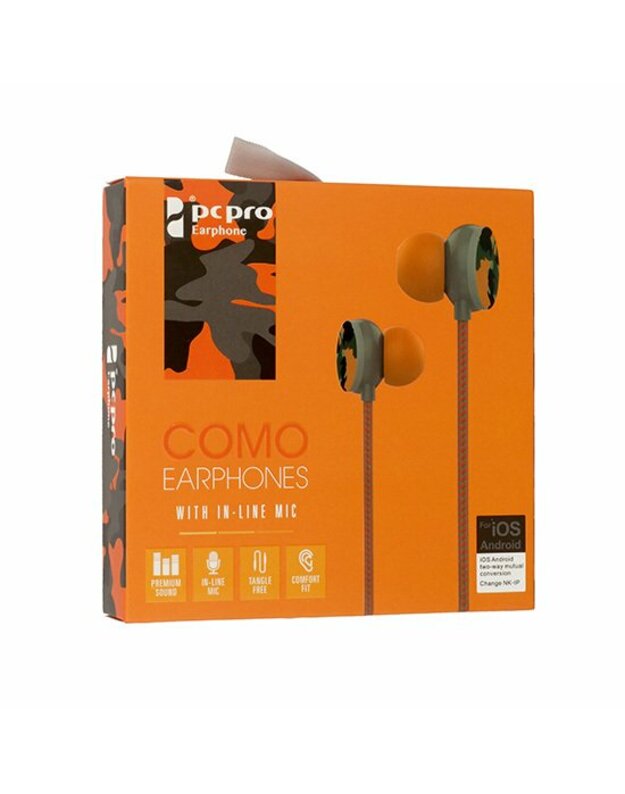 Laidinės ausinės, PC PRO Stereo ausinės PC PRO COMO 8 orange