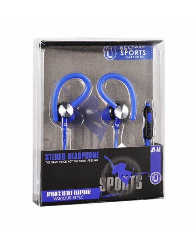 Laidinės ausinės, VENNUS Stereo ausinės TOPTEL SPORT, Melynos, 3.5mm jack