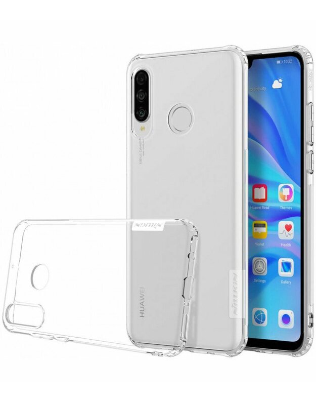 Skaidrus silikoninis dėklas Huawei P30 Lite telefonui "Nillkin Nature"