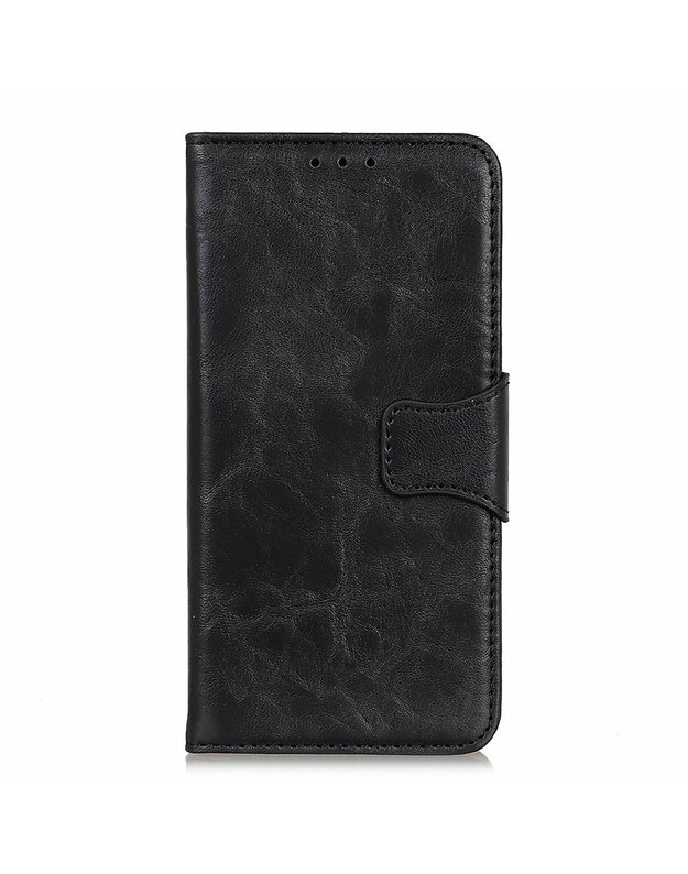 Crazy Horse Leather Piniginės dėklas, skirtas Xiaomi Poco M3, juodas