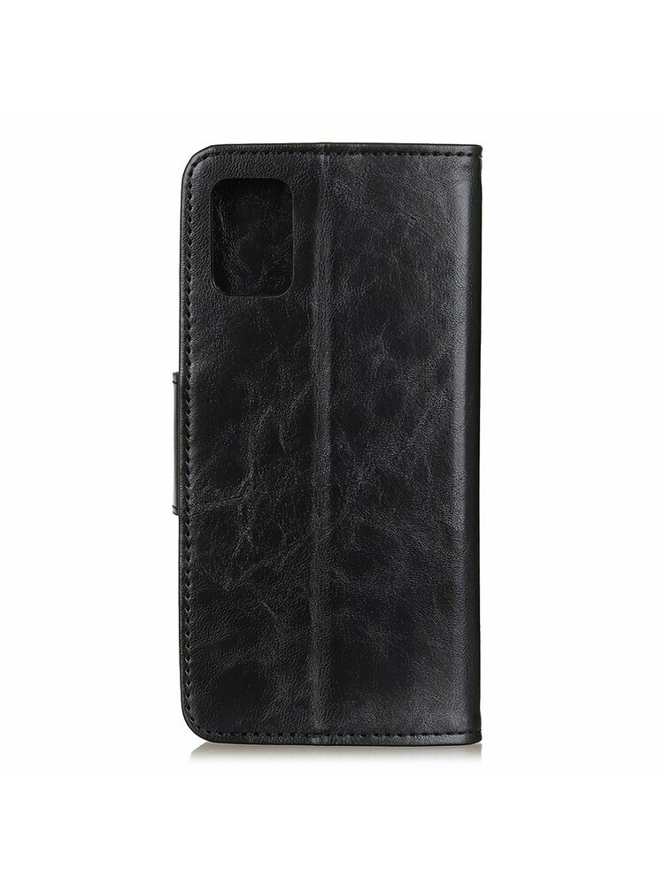 Crazy Horse Leather Piniginės dėklas, skirtas Xiaomi Poco M3, juodas