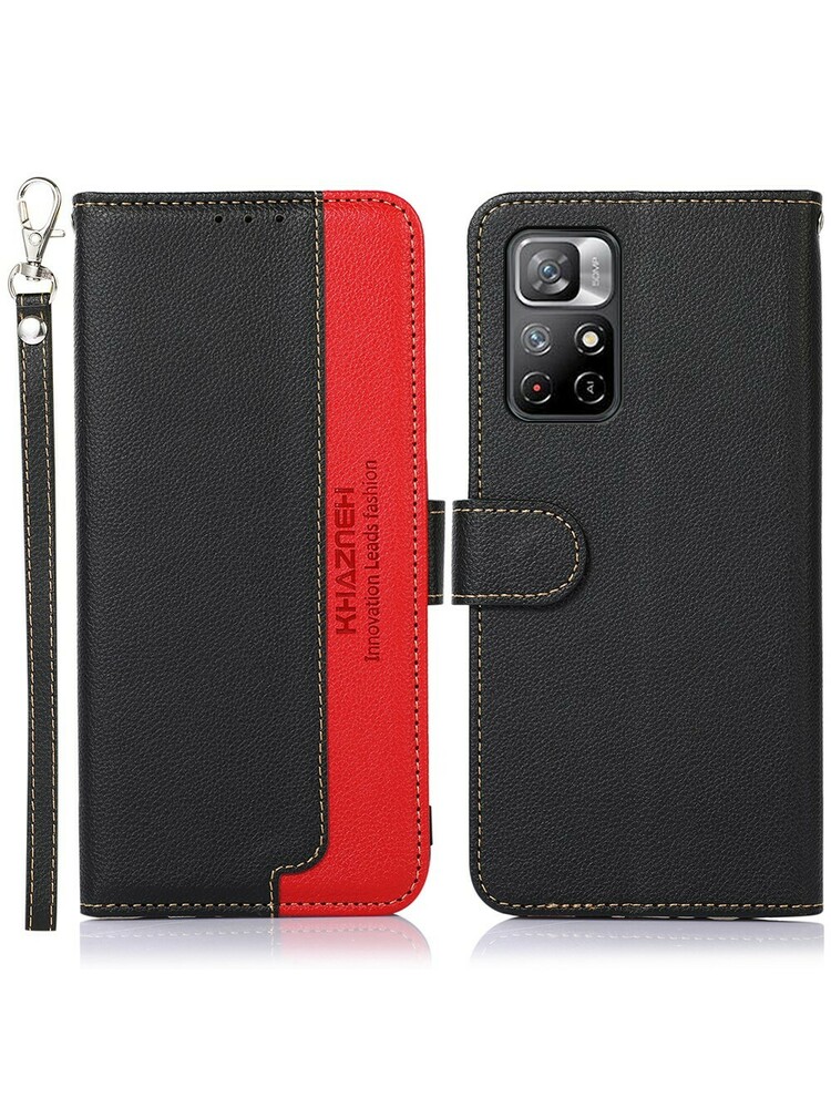 KHAZNEH dviejų spalvų dėklas, skirtas Xiaomi Redmi Note 11/Poco M4 Pro 5G, juodas