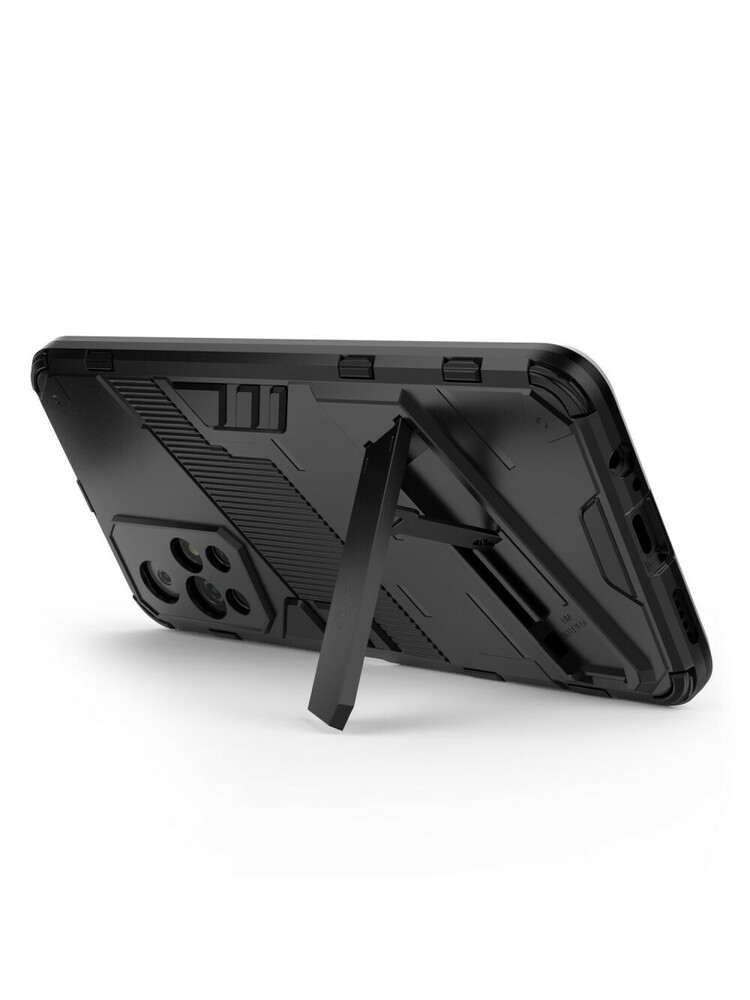 Plastikinis + TPU hibridinis dėklas su Xiaomi Redmi Note 11 5G / Poco M4 Pro 5G, juodas