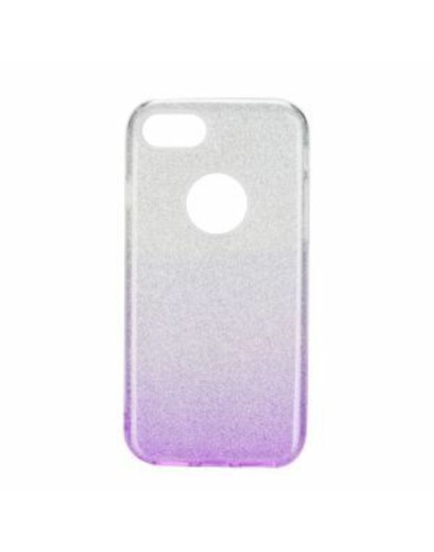 „Forcell“ dėklas „Apple iPhone 5 / 5S / SE“ - skaidrus / violetinis (su iškirpte) - silikoninis galinis dangtelis (buferis, dangtelis, itin plonas TPU silikoninio dėklo dangtis, buferis)