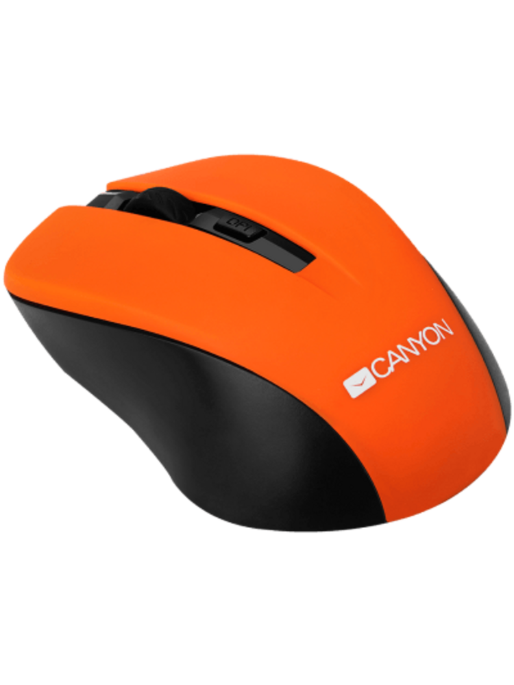 CANYON MW-1 2.4GHz wireless optical mouse with 4 buttons, DPI 800/1200/1600, Orange, 103.5*69.5*35mm, 0.06kg