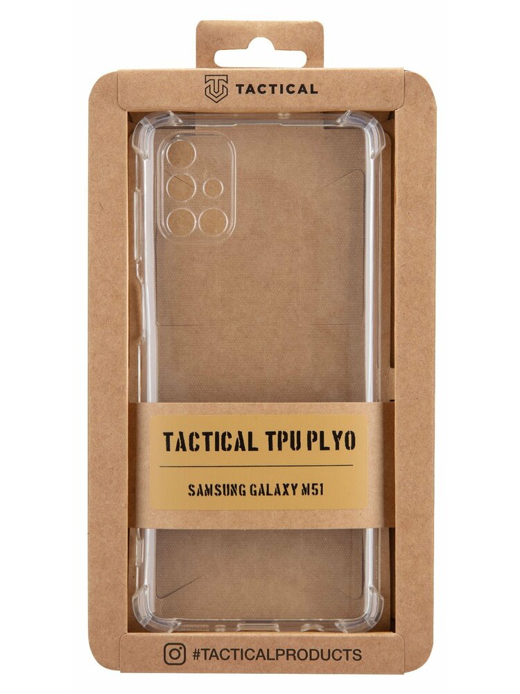 Skaidrus dėklas Samsung Galaxy M51 telefonui "Tactical TPU Plyo Cover"