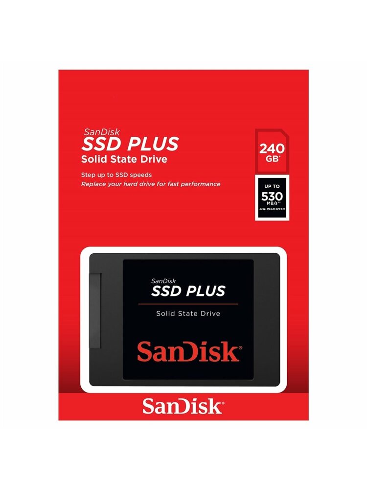 SANDISK SSD PLUS 240GB SSD, 2,5 ”7 mm, SATA 6Gb / s, skaitymas / rašymas: 530/440 MB / s