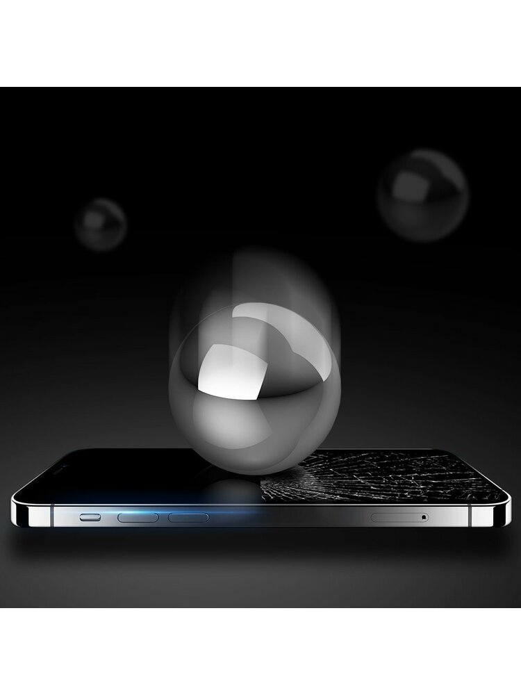 „iPhone 12 Pro“ / „iPhone 12“ juoda (tinka dėklams) grūdinto stiklo kietojo ekrano apsauga „Dux Ducis 10D“