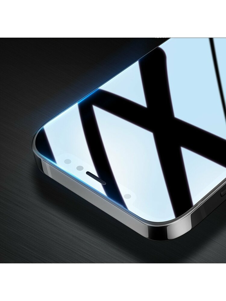 „iPhone 12 Pro“ / „iPhone 12“ juoda (tinka dėklams) grūdinto stiklo kietojo ekrano apsauga „Dux Ducis 10D“
