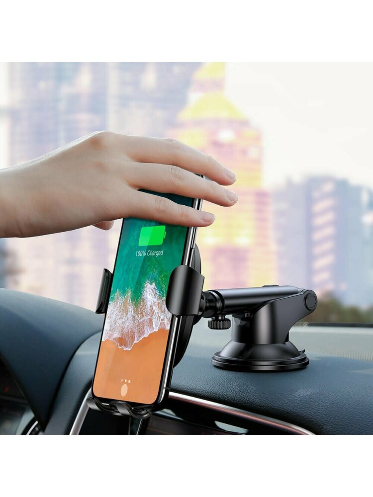 BASEUS CAR MOUNT WIRELESS CHARGER PHONE HOLDER WITH ADJUSTABLE ARM BLACK (WXYL-A01)