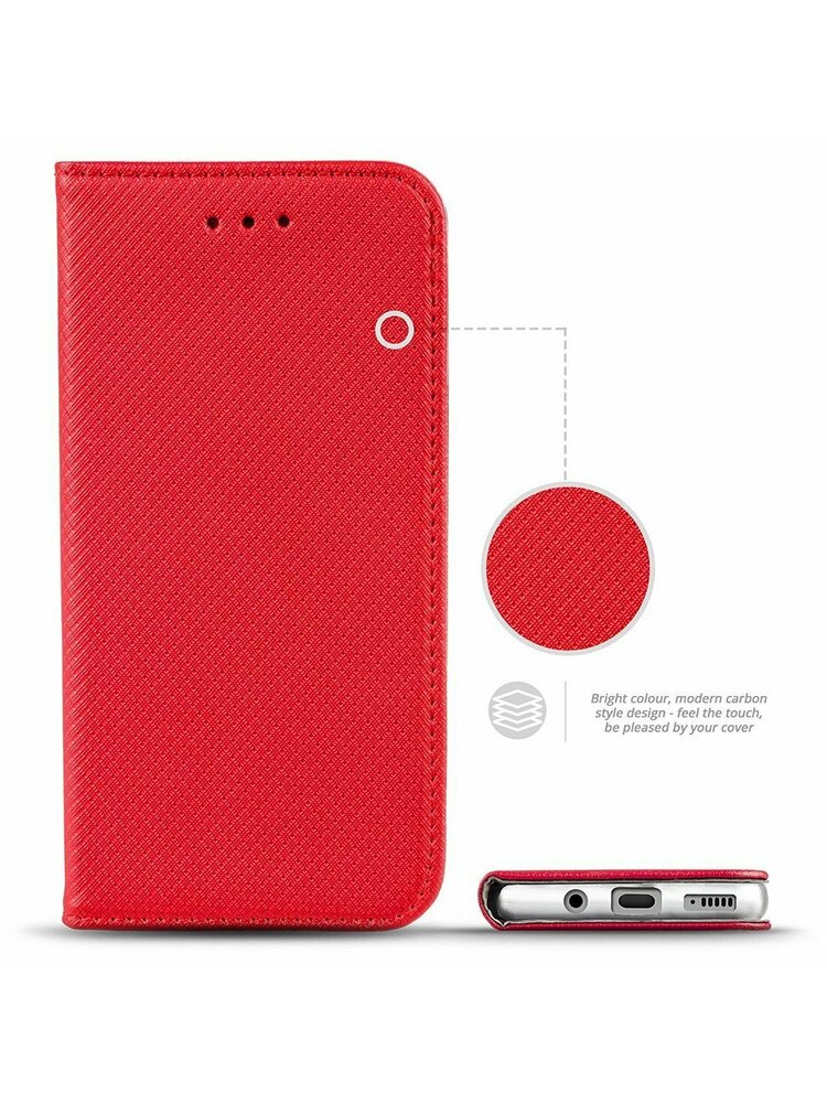 TELONE SMART BOOK MAGNET DĖKLAS, SKIRTAS SAMSUNG GALAXY A54 5G RED