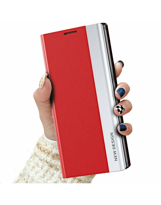 Šoninis magnetinis dėklas Xiaomi Redmi 10C, raudonas