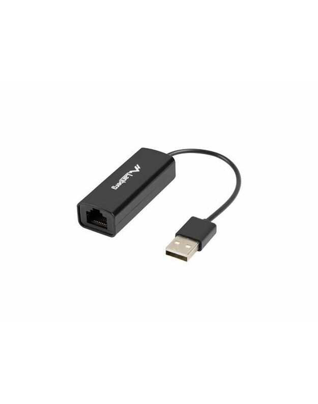 LANBERG NC-0100-01 kabelio sąsaja/lyties adapteris USB-A RJ-45 juoda