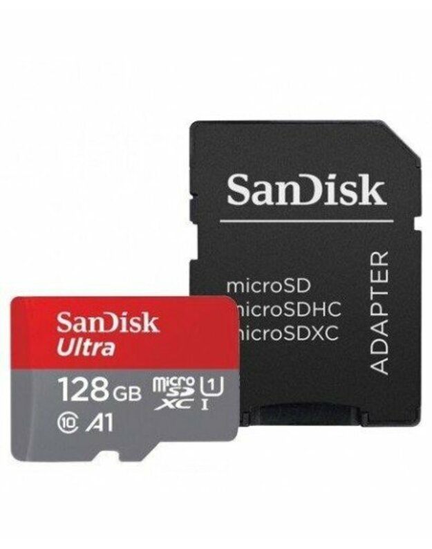 SanDisk SDSQUAR-128G-GN6MA 128GB Ultra A1 Micro SD Card with Adapter 