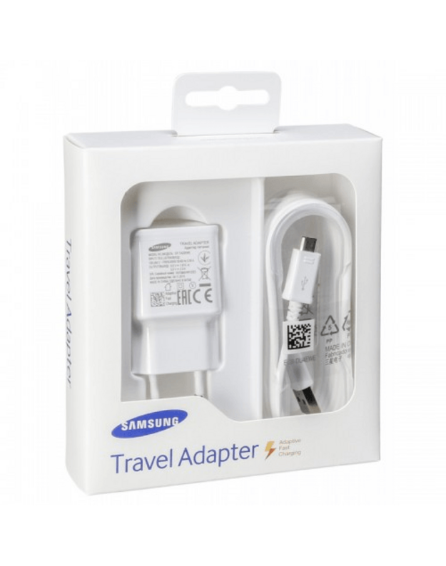 Telefono kroviklis Samsung EP-TA20EWE Adaptive USB Plug 2A Fast Charger 10W Micro USB