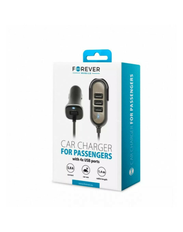 Automobilinis įkroviklis Forever PC-01, 4 x USB, 5.8 A,