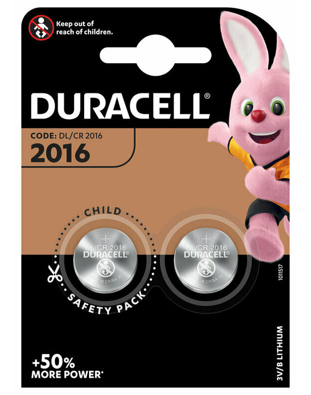 Duracell 2016 3V, (DL2016 / CR2016), 2 vnt.