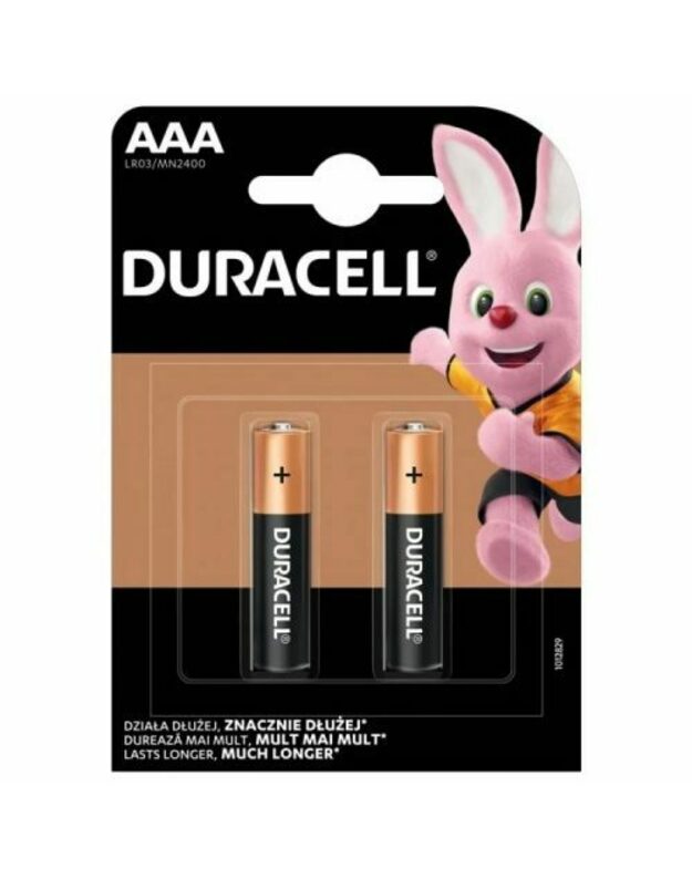DURACELL šarminės baterijos AAA/MN2400, 2 vnt.