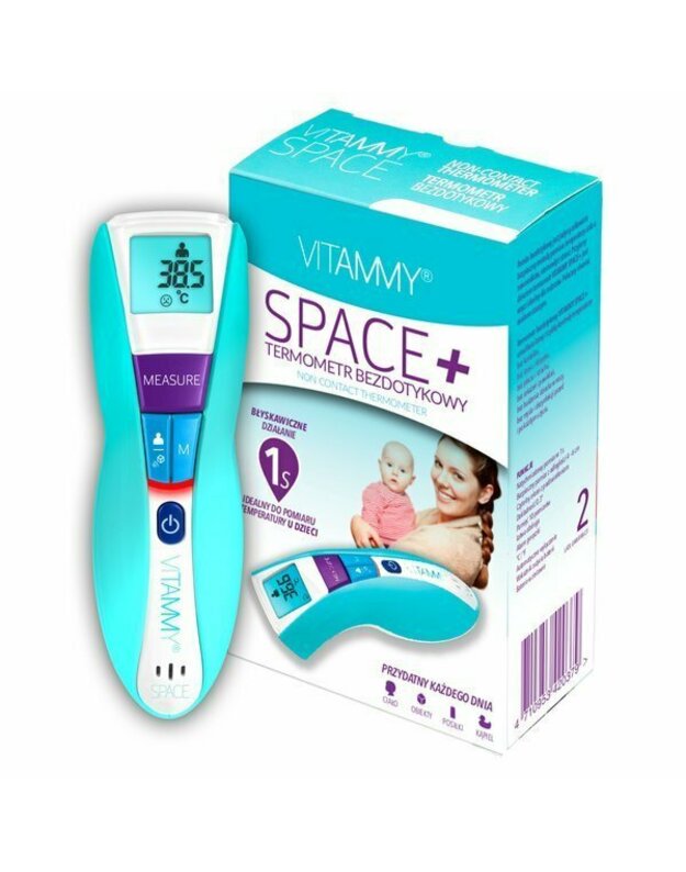 Vitammy Space + Remote Thermometer Turquoise, White Front Buttons 