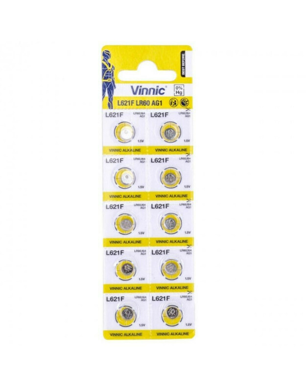 Vinnic AG1 / LR60 / SR621W / 164 / GP64A / 364 elementas  (1 vnt kaina- 0.49 eur.)