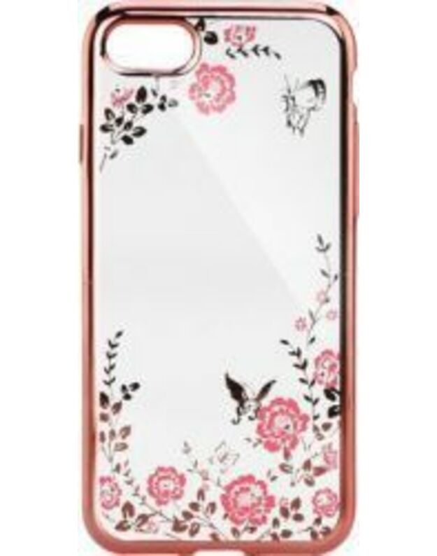 „Samsung Galaxy S9  gėlių / rožinis dėklas - auksinis
