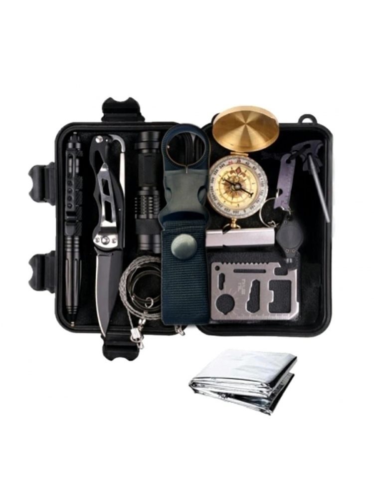 Išgyvenimo rinkinys 12 viename praktiškoje SOS dėžutėje