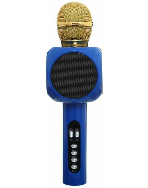  Išmanus karaoke mikrofonas su šviesos efektu WS-1816 - Spalva : Mėlynas