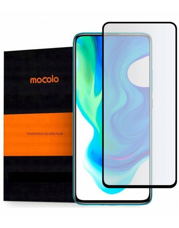 Juodas apsauginis grūdintas stiklas Xiaomi Poco F2 Pro telefonui "Mocolo TG Full Glue"