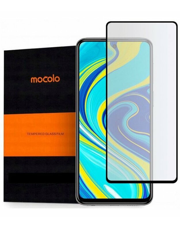 Juodas apsauginis grūdintas stiklas Xiaomi Redmi Note 9s/9 Pro/9 Pro Max telefonui "Mocolo TG Full Glue"