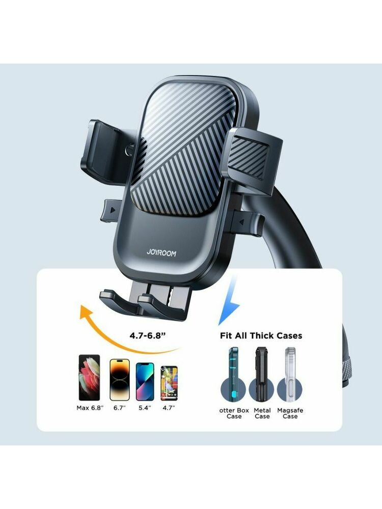 Juodas automobilinis telefono laikiklis Joyroom JR-OK6 (windshield)