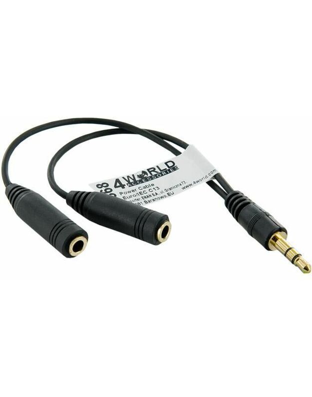 4World Audio Adapter 1x3.5mm M to 2x3.5mm F