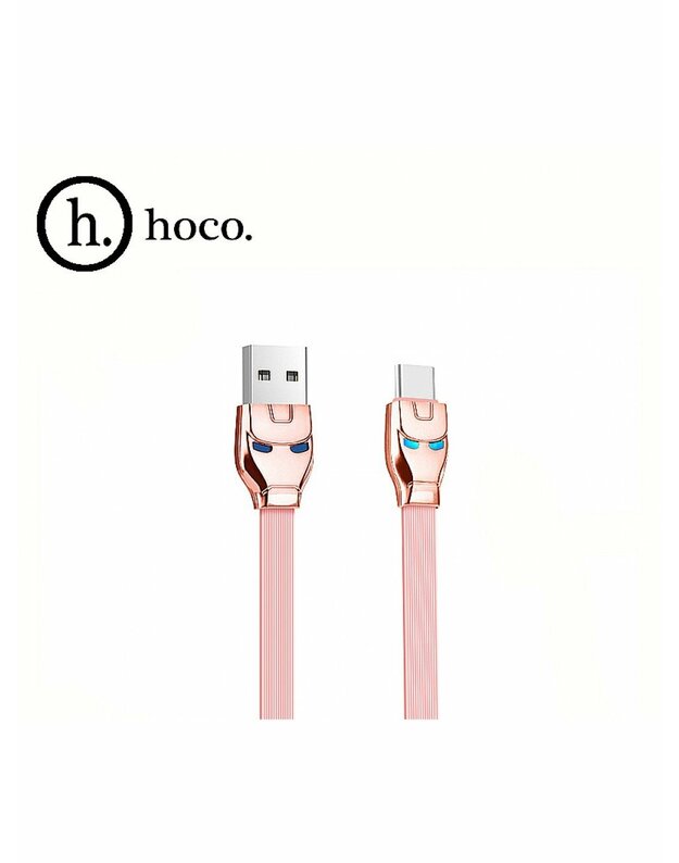 „Hoco U14 Steel Man“ C tipo įkrovimo kabelis (1,2 M) rožinis auksas