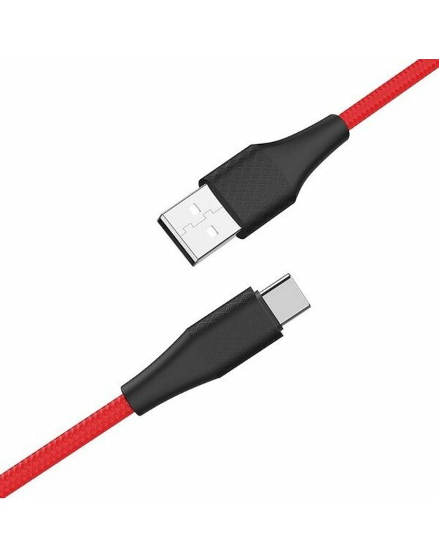 „Hoco X32“ puikus USB įkrovimo į C tipo įkrovimo laidą raudonas 1m