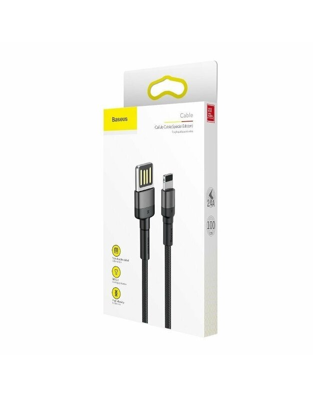 Baseus USB kabelis 1 m C C/Lightning Black,Grey Cafule Cable  2.4a 