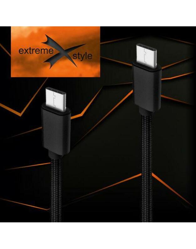 Pintas laidas Maitinimo šaltinis C tipo USB - C tipo USB - „eXtreme®“ - 1 m - juodas