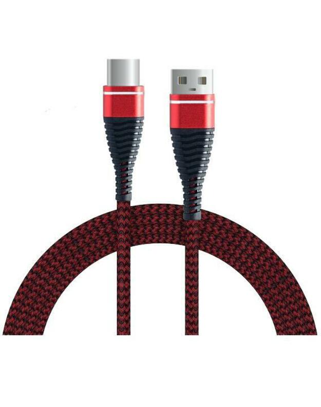 USB C tipo kabelis ARMOR tipo raudonas 1m.